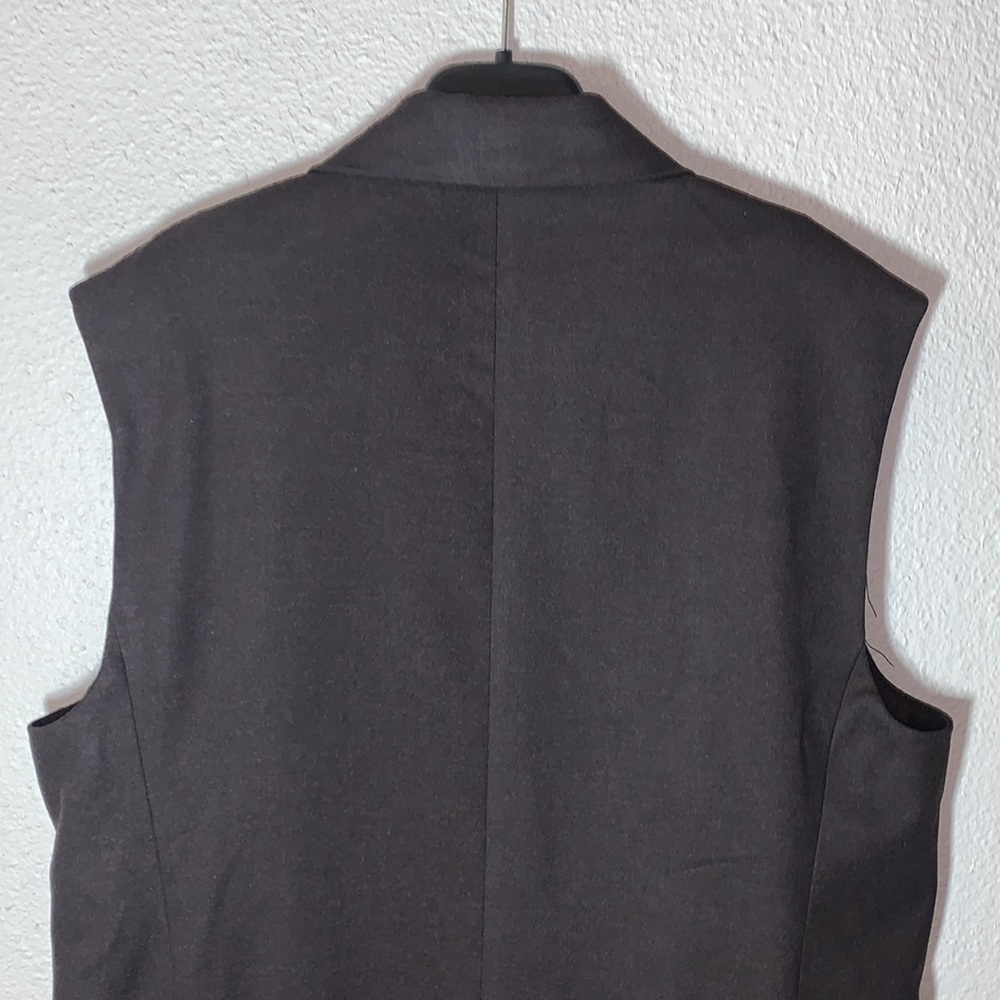 MNG brown oversized long 2 button Vest Sz M formal 90’s classic faux pockets NWT - Picture 16 of 17